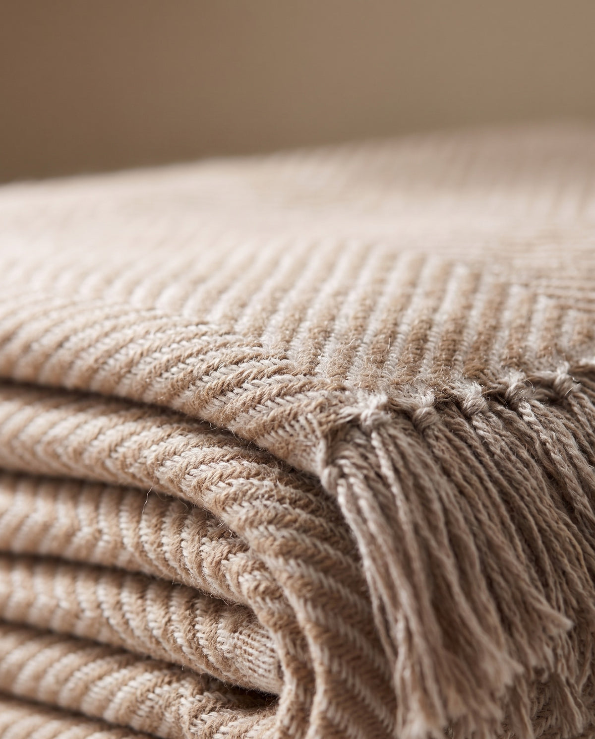 Herringbone Fringed Throw Blanket | Soft Warm Handfeel, 50-94in