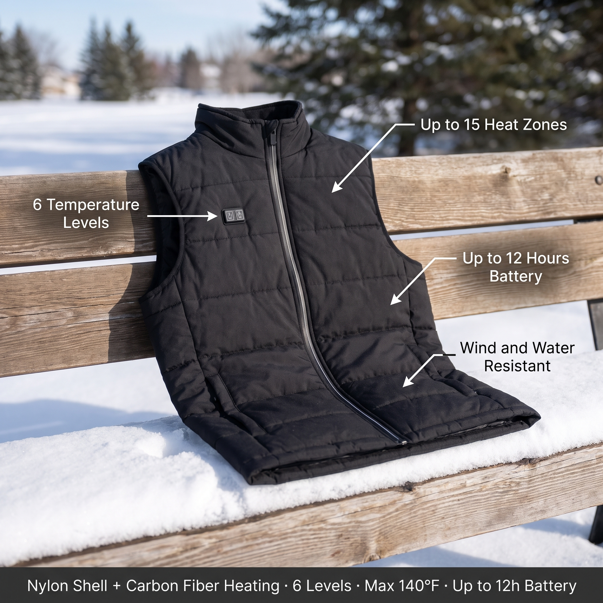Heated vest specifications
