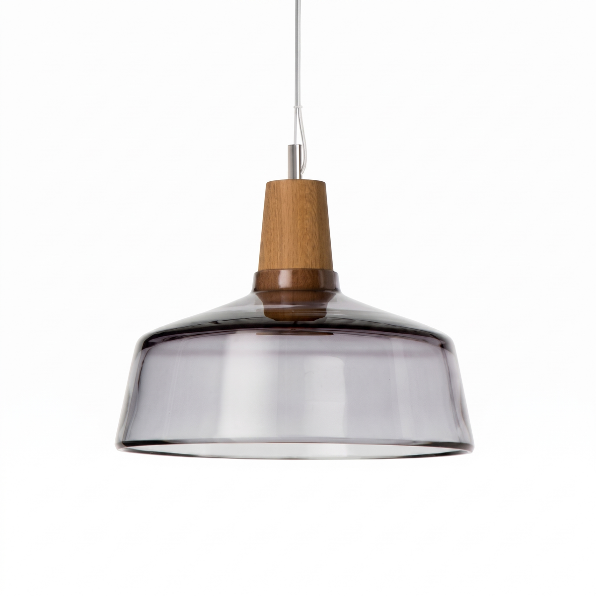 Glass and Wood Pendant Light
