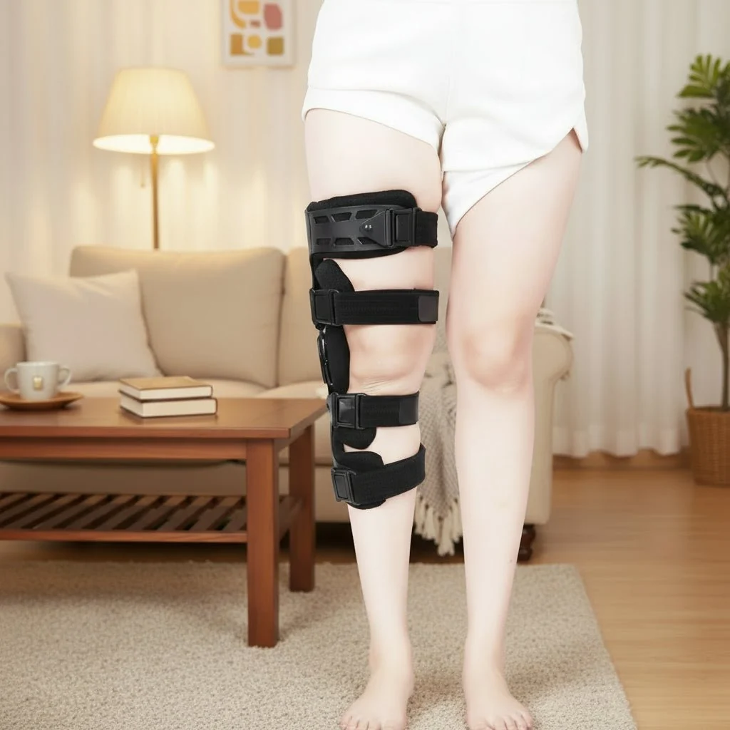 Hinged Knee Brace with Aluminum Stays and Foam Padding, 15.7 Inch, Left or Right, view 2