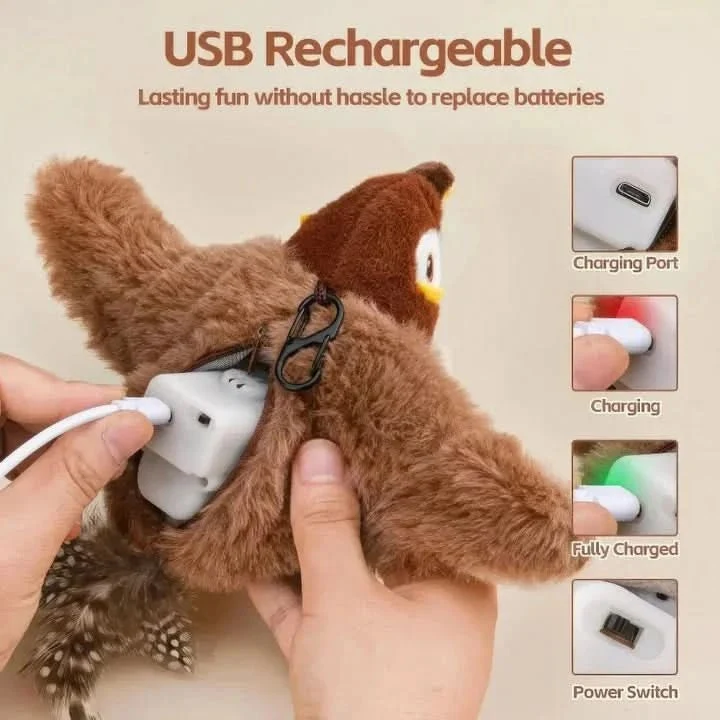 Interactive Plush Cat Toy with Removable Motor, USB Rechargeable, view 7
