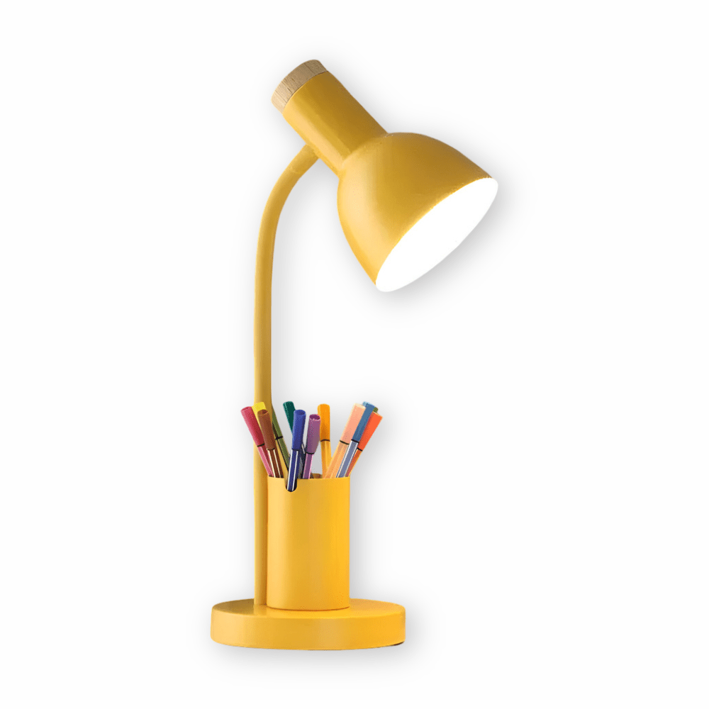Iron LED Desk Lamp with Pen Holder and Three Color Temperatures, view 8