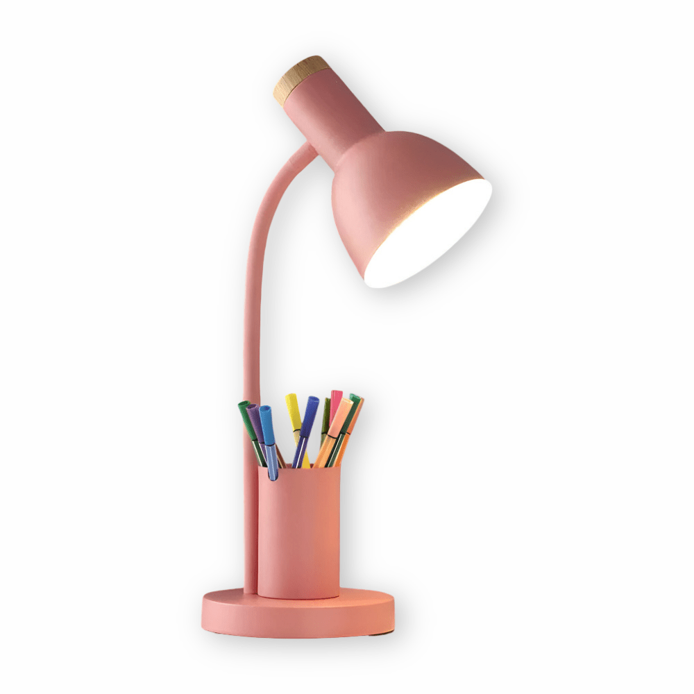 Iron LED Desk Lamp with Pen Holder and Three Color Temperatures, view 10