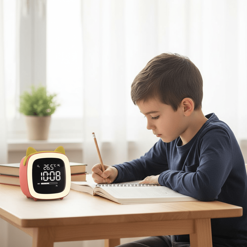 Kids Alarm Clock with Built-In Night Light and Energy Saving LED, view 4
