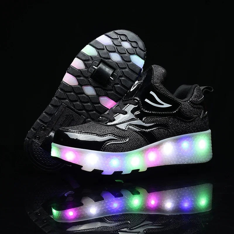Kids Light Up Roller Shoes with Heel Wheel in Three Models, view 11
