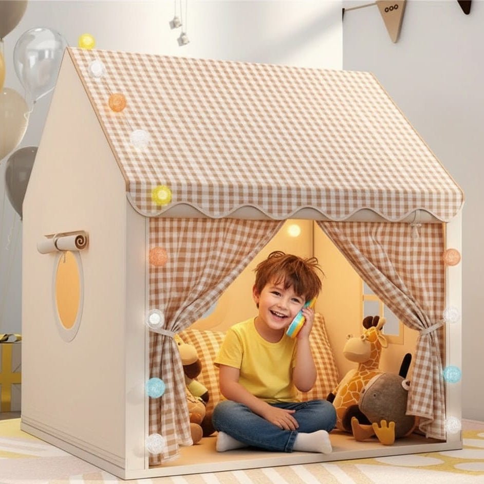 Kids Play Tent in Cotton Blend with Fiberglass Poles, Quick Folding, view 5