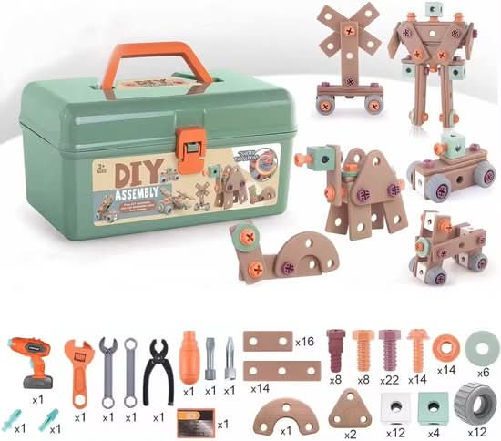 Kids Pretend Play Tool Set for Ages 3 and Up in ABS Plastic, Multiple Sizes, view 2