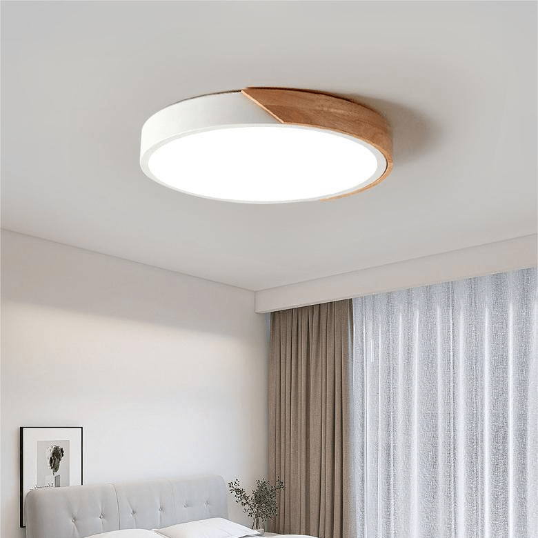 LED ceiling light shown in several colors