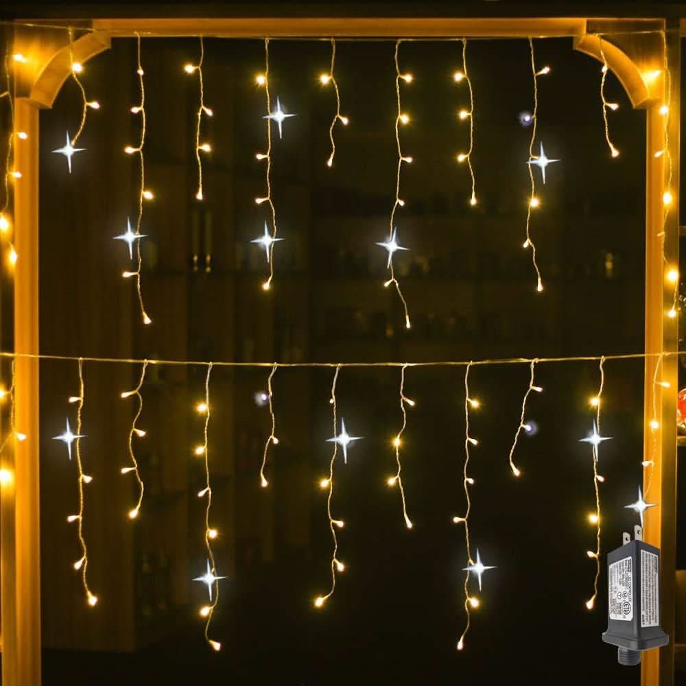 LED Curtain String Lights, 13.1 x 2 Ft with 96 Lights for Garden and Balcony, view 6