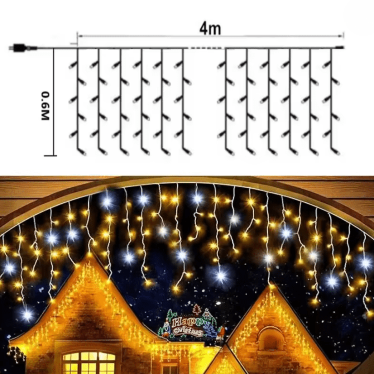 LED Curtain String Lights, 13.1 x 2 Ft with 96 Lights for Garden and Balcony, view 7