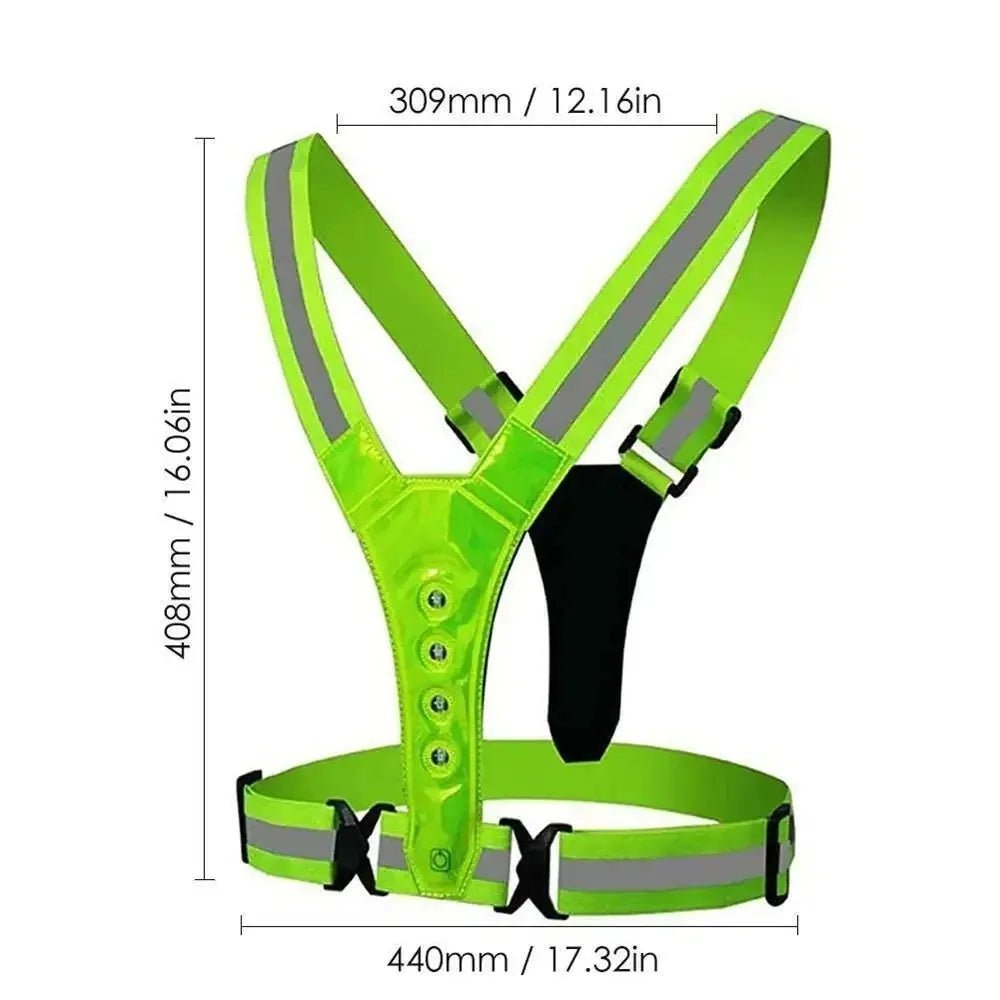 LED Running Vest with Three Light Modes and Reflective Polyester, USB Rechargeable, view 8