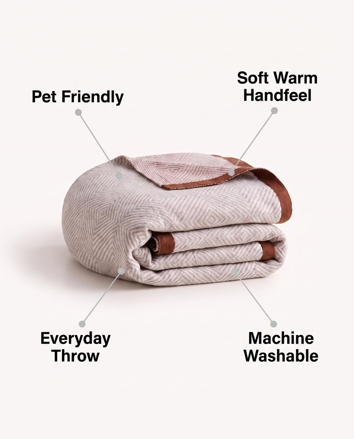 Light Nordic Style Blanket | Pet Friendly, 51-86in