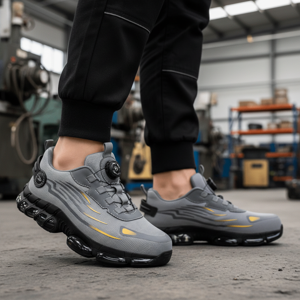 Lightweight Safety Shoes with Wide Toe Cap and Shock Absorbing Sole for Long Workdays, view 1