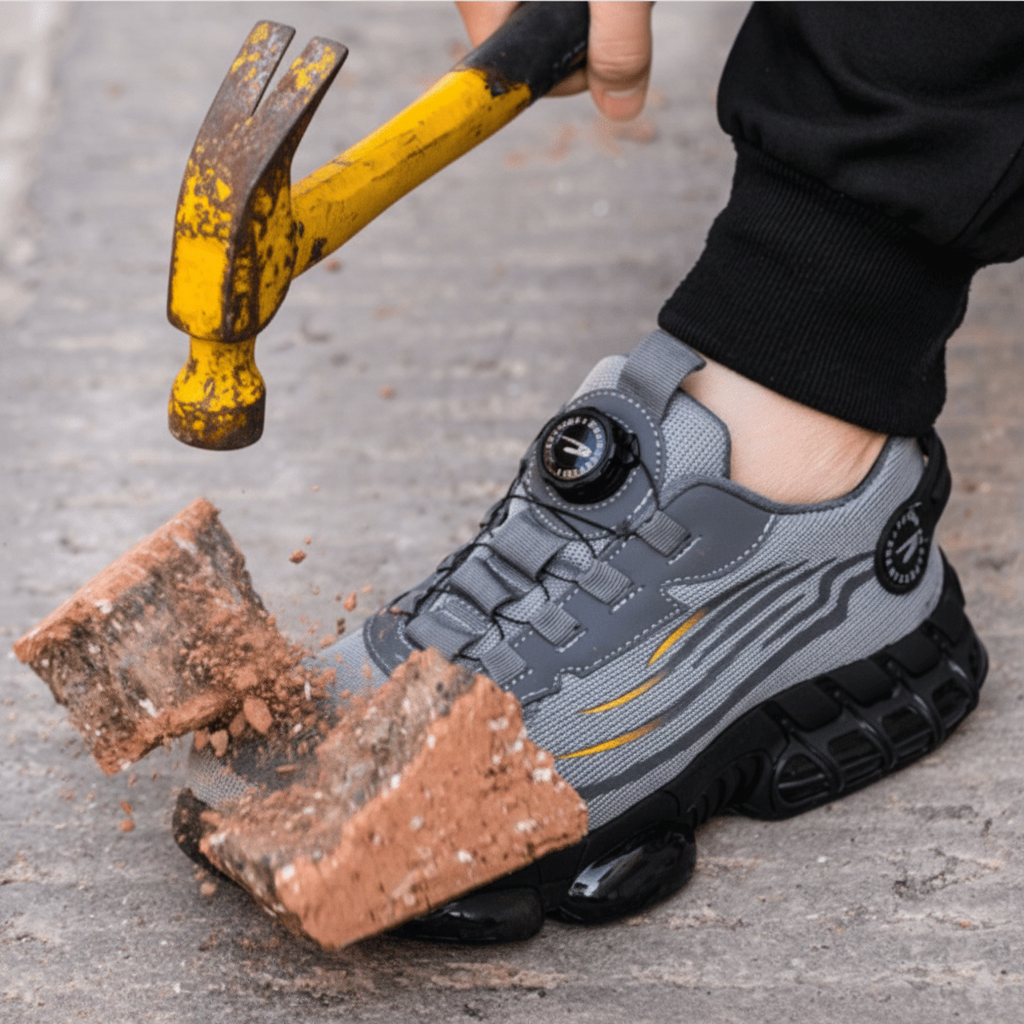 Lightweight Safety Shoes with Wide Toe Cap and Shock Absorbing Sole for Long Workdays, view 4