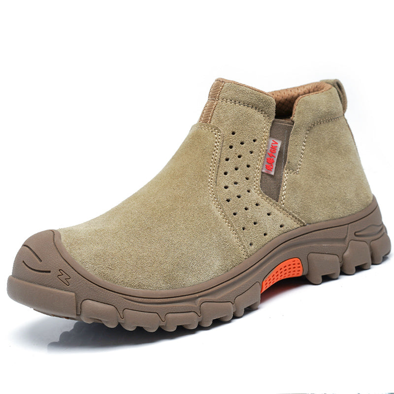Close-up of the slip resistant outsole of the waterproof work shoe