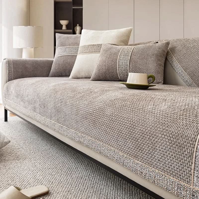 Linen Look Non Slip Sofa Cover, Machine Washable, in Six Sizes, view 2