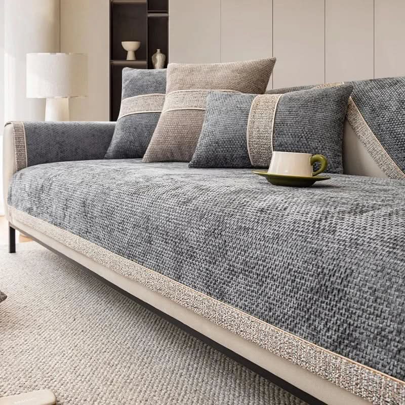 Linen Look Non Slip Sofa Cover, Machine Washable, in Six Sizes, view 8