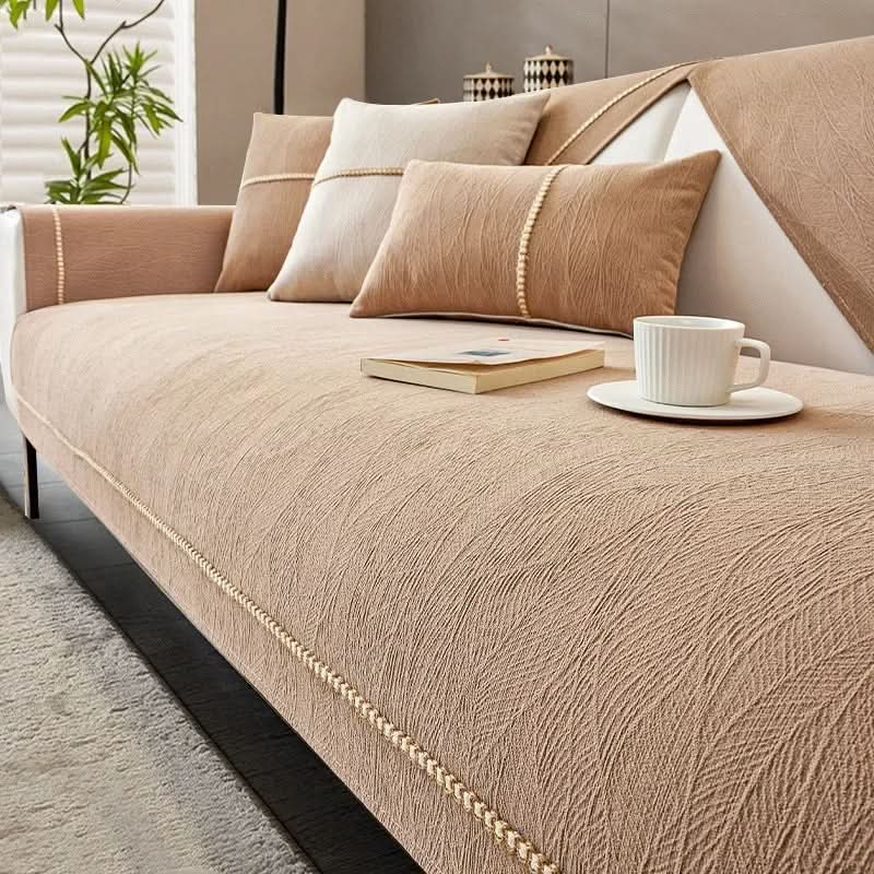 Linen Look Non Slip Sofa Cover, Machine Washable, in Six Sizes, view 12
