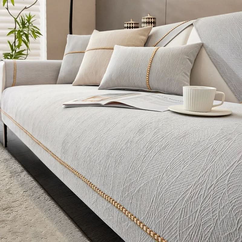 Linen Look Non Slip Sofa Cover, Machine Washable, in Six Sizes, view 14