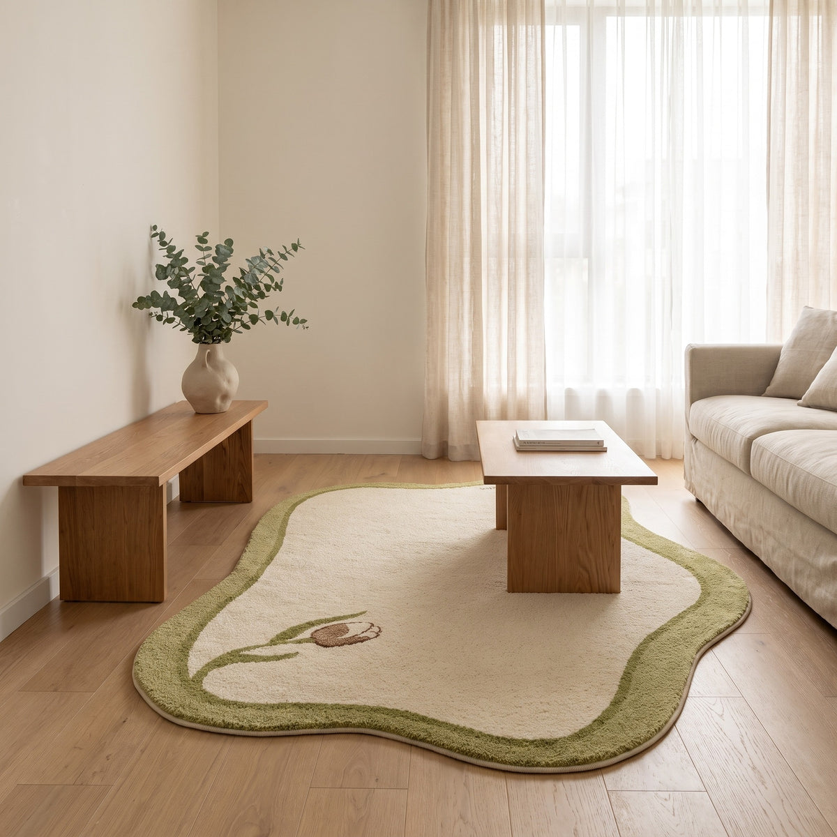 Nordic Style Area Rug | Soft Fluffy Pile, 31-118in