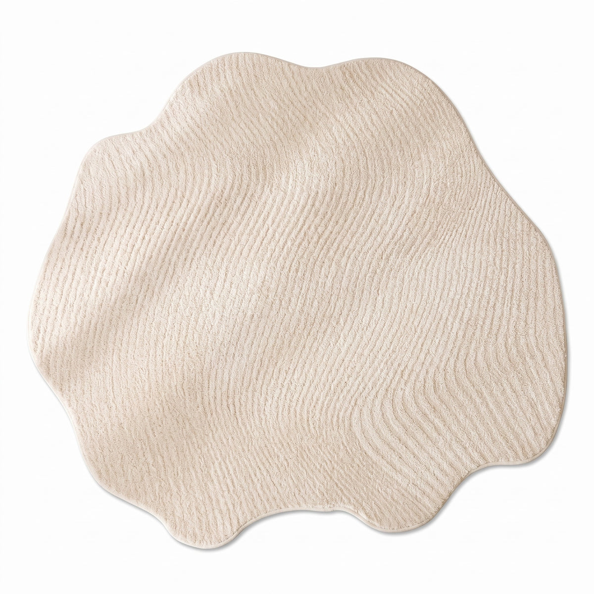 Cream Striped Shaped Rug | Washable Thick Pile, 31-118in