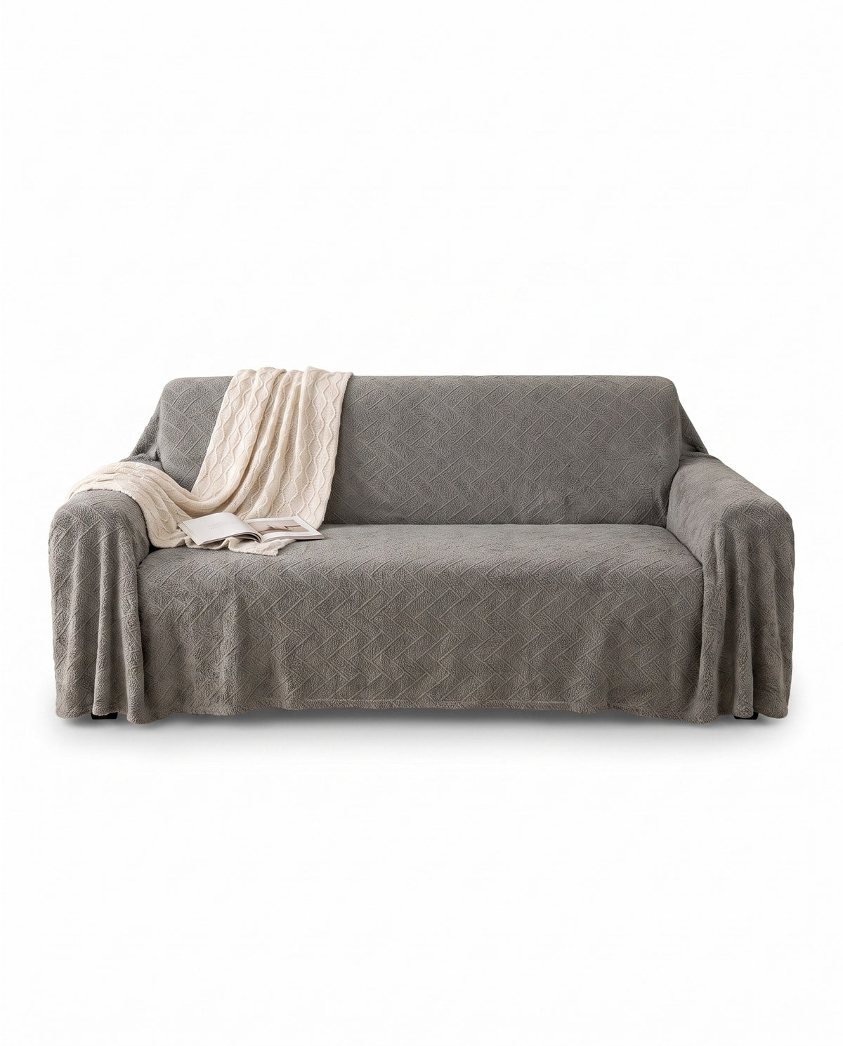 Luxury Diamond Knit Stretch Sofa Cover- Anti-Scratch, Full-Cover | Spill Resistant