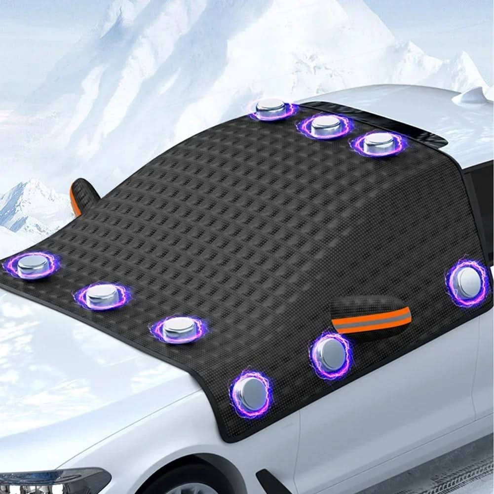 Magnetic Oxford Fabric Windshield Cover with Aluminum Insulation and Door Flaps, view 2