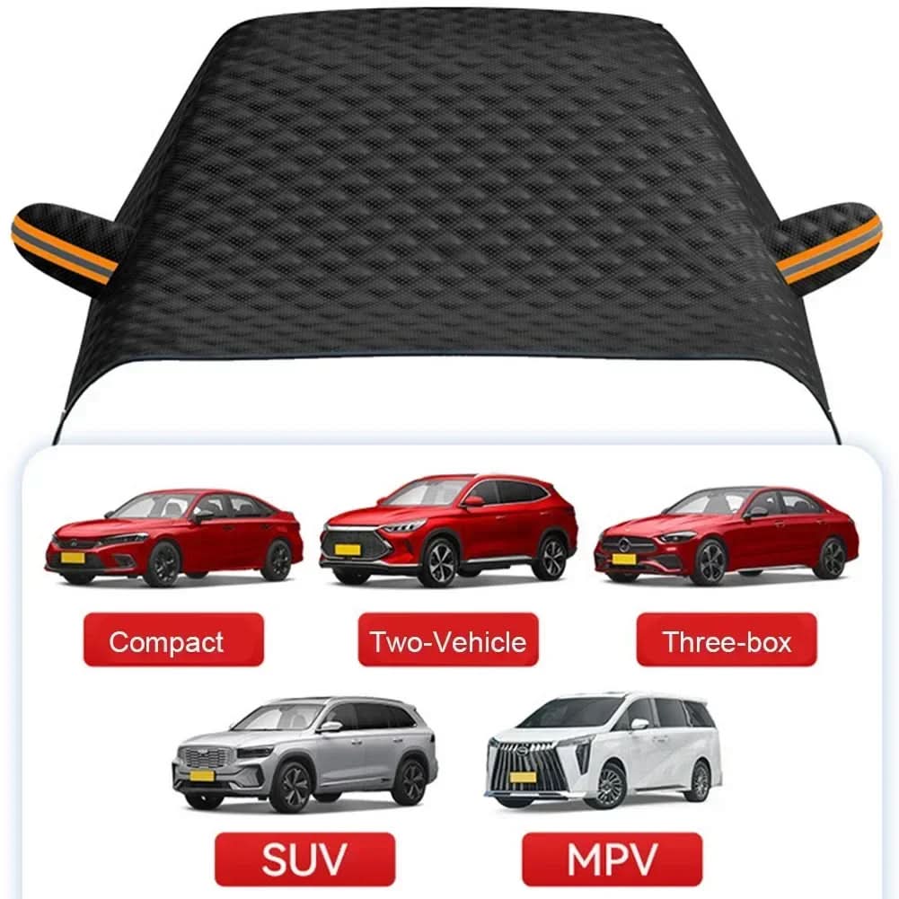 Magnetic Oxford Fabric Windshield Cover with Aluminum Insulation and Door Flaps, view 8
