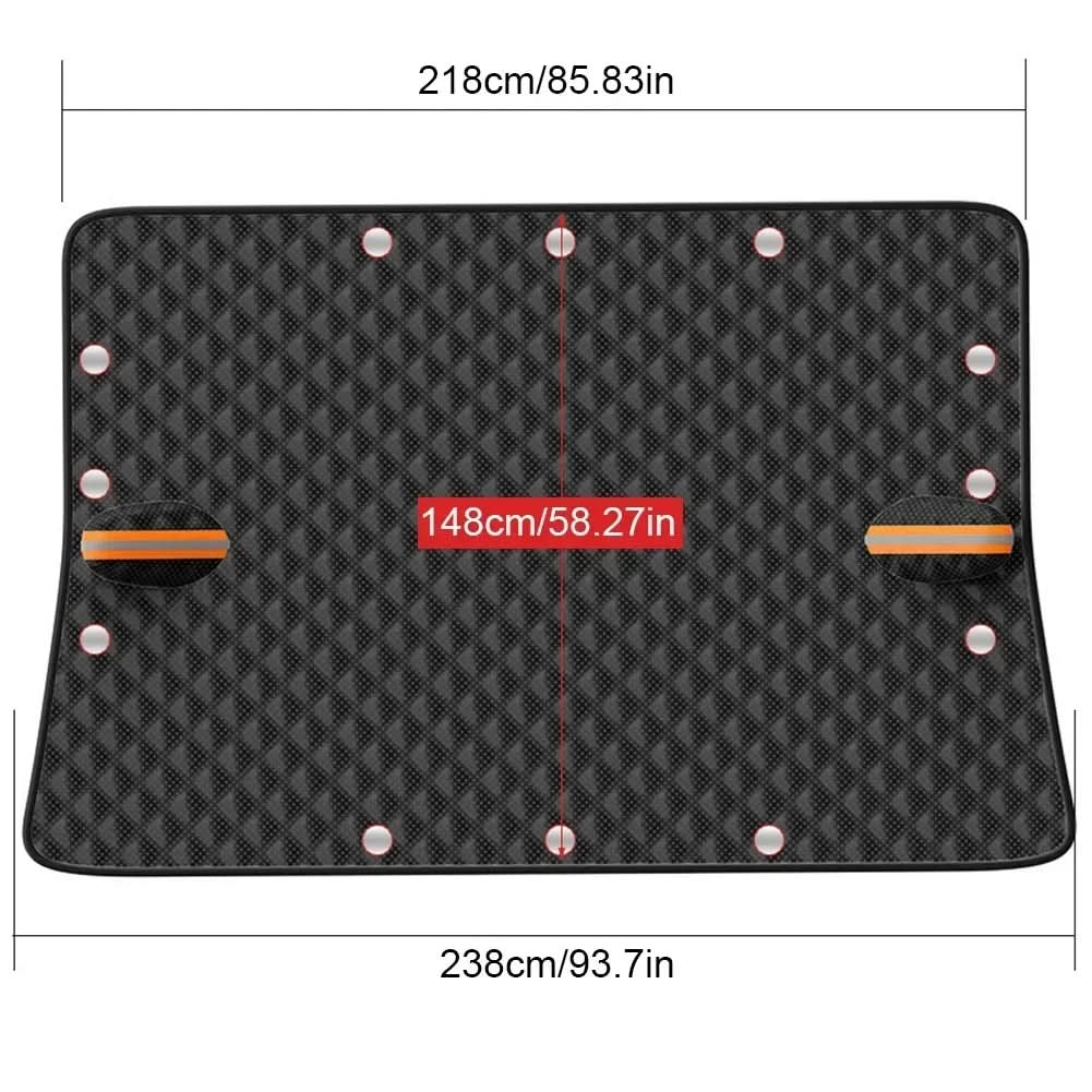 Magnetic Oxford Fabric Windshield Cover with Aluminum Insulation and Door Flaps, view 9