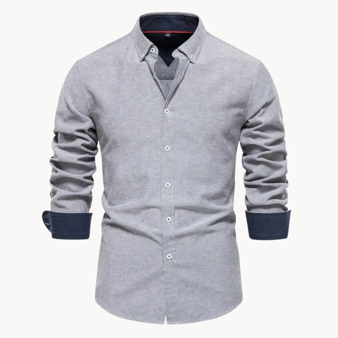 Men's Button Down Shirt with Contrast Details for Office and Weekend, view 3