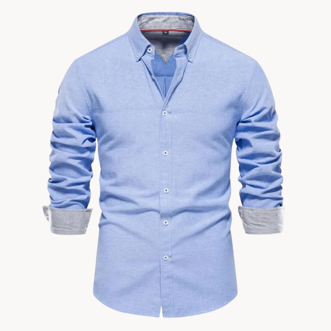 Men's Button Down Shirt with Contrast Details for Office and Weekend, view 4