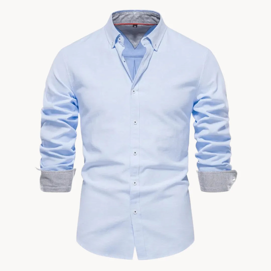 Men's Button Down Shirt with Contrast Details for Office and Weekend, view 6