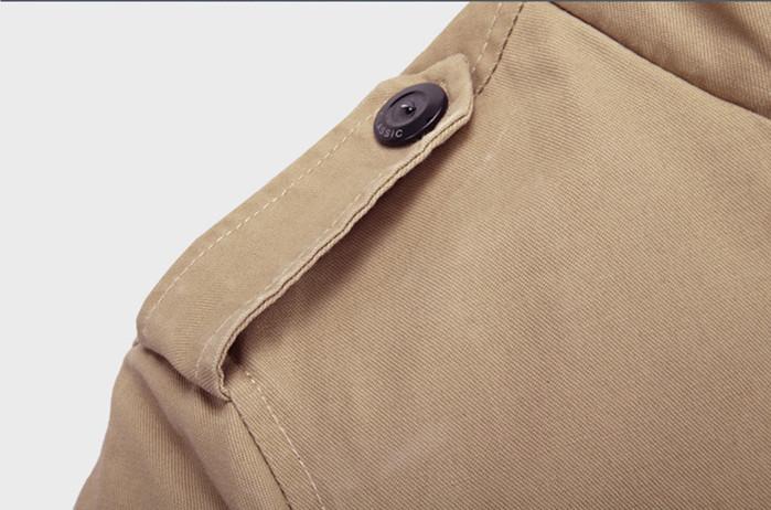 Men's Padded Cotton Jacket with Shoulder Epaulets in Slim Fit for Cold Months, view 4