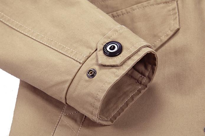 Men's Padded Cotton Jacket with Shoulder Epaulets in Slim Fit for Cold Months, view 9