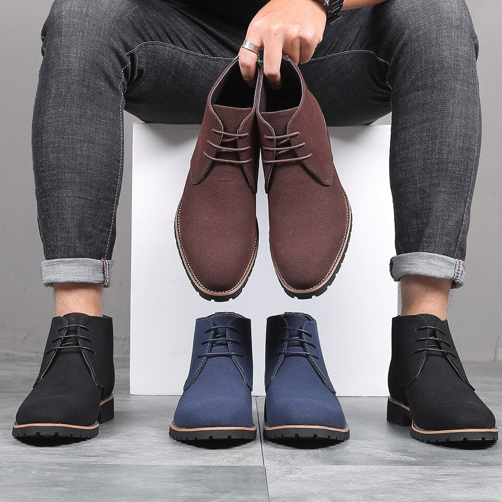 Men's Slip On Leather Ankle Boots for Spring and Everyday, view 4