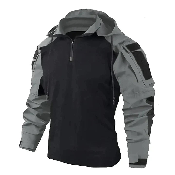 Men's Tactical Hoodie with Hidden Pockets in Slim Fit, view 3