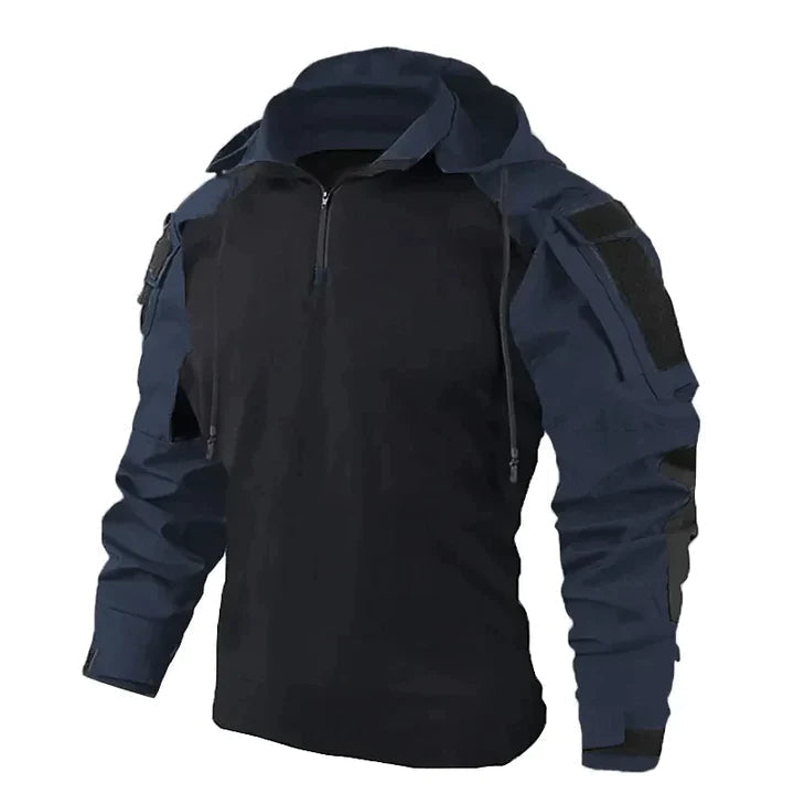 Men's Tactical Hoodie with Hidden Pockets in Slim Fit, view 4