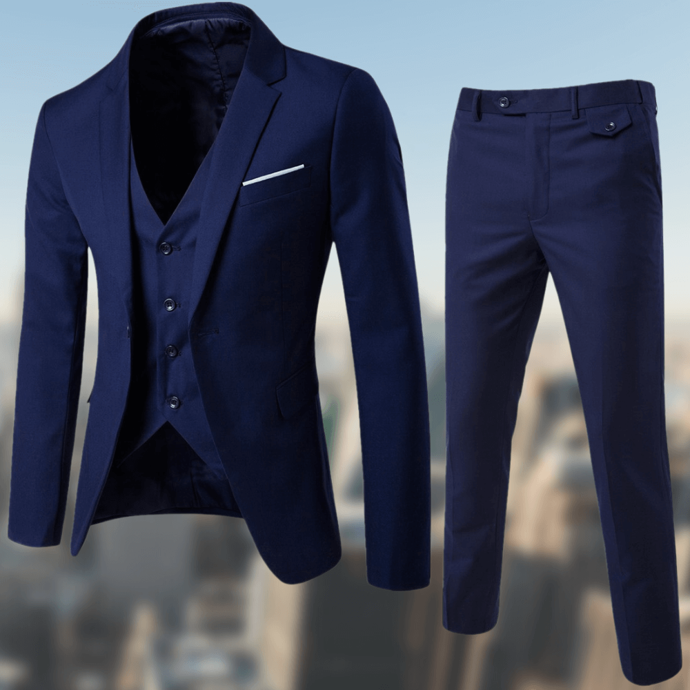 Men's Three Piece Suit with Slim Pants and Vest for Formal Occasions, view 3