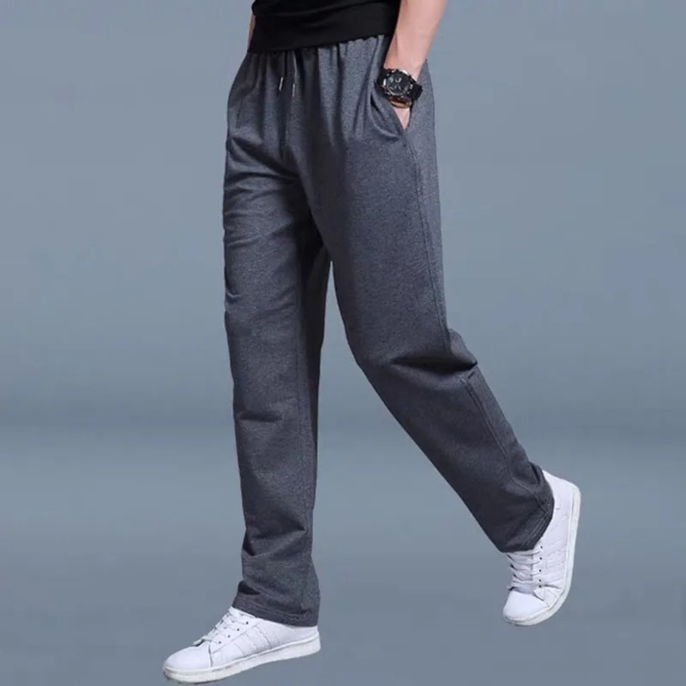 Men's Wide Leg Sweatpants in 90% Cotton with Drawstring in Plus Sizes, view 7