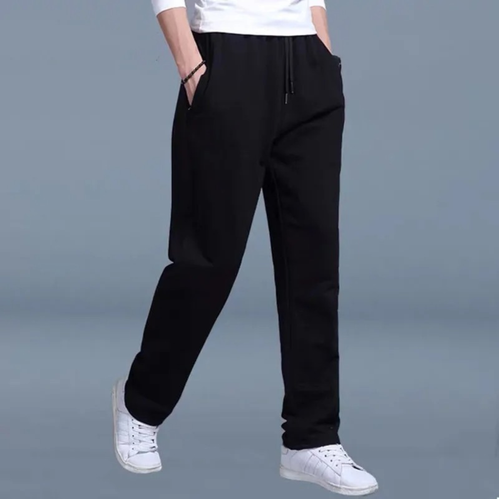 Men's Wide Leg Sweatpants in 90% Cotton with Drawstring in Plus Sizes, view 9