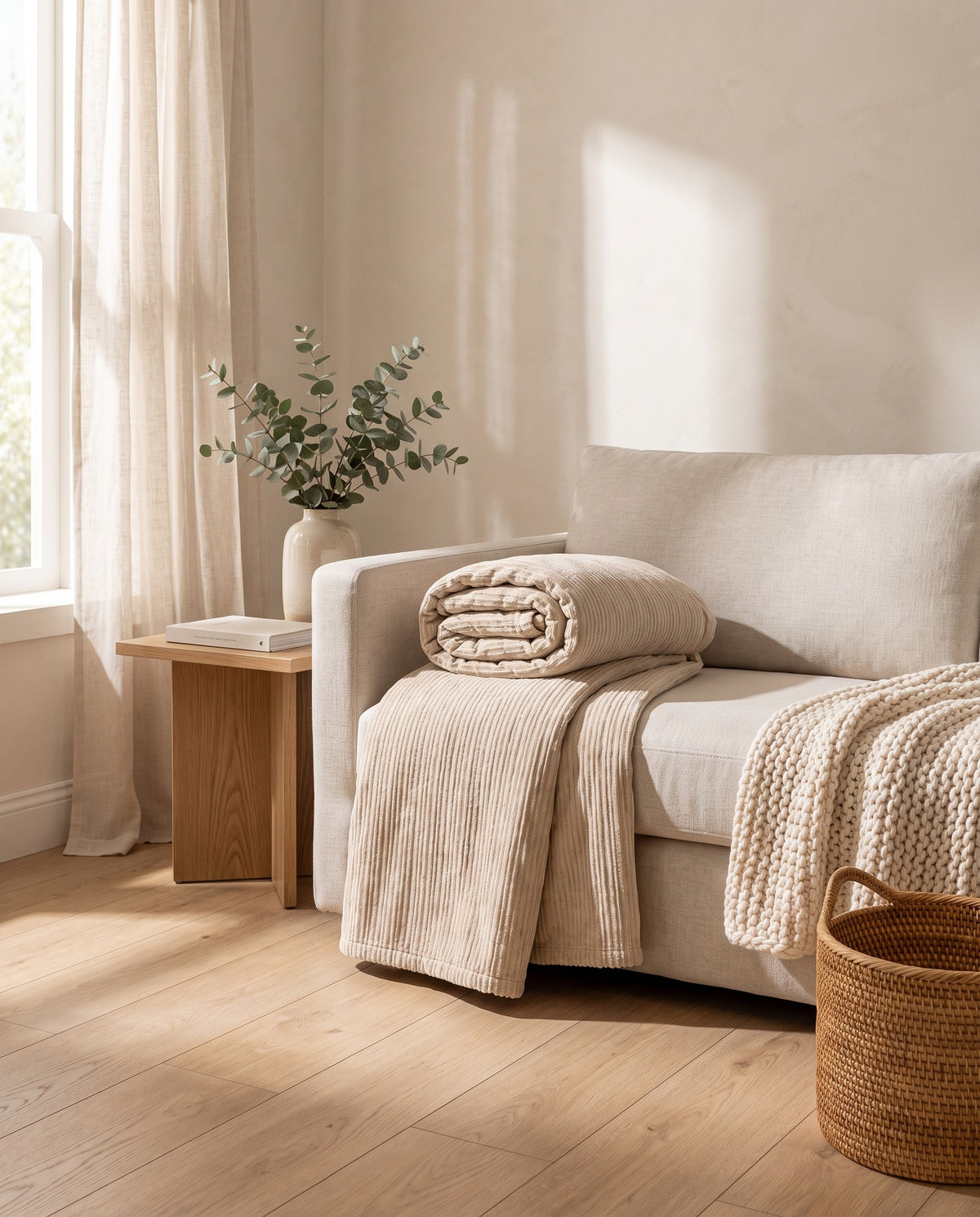 Minimalist Premium Neutral Soft Pet-Friendly Durable Sofa Cover | Breathable, 71-165in