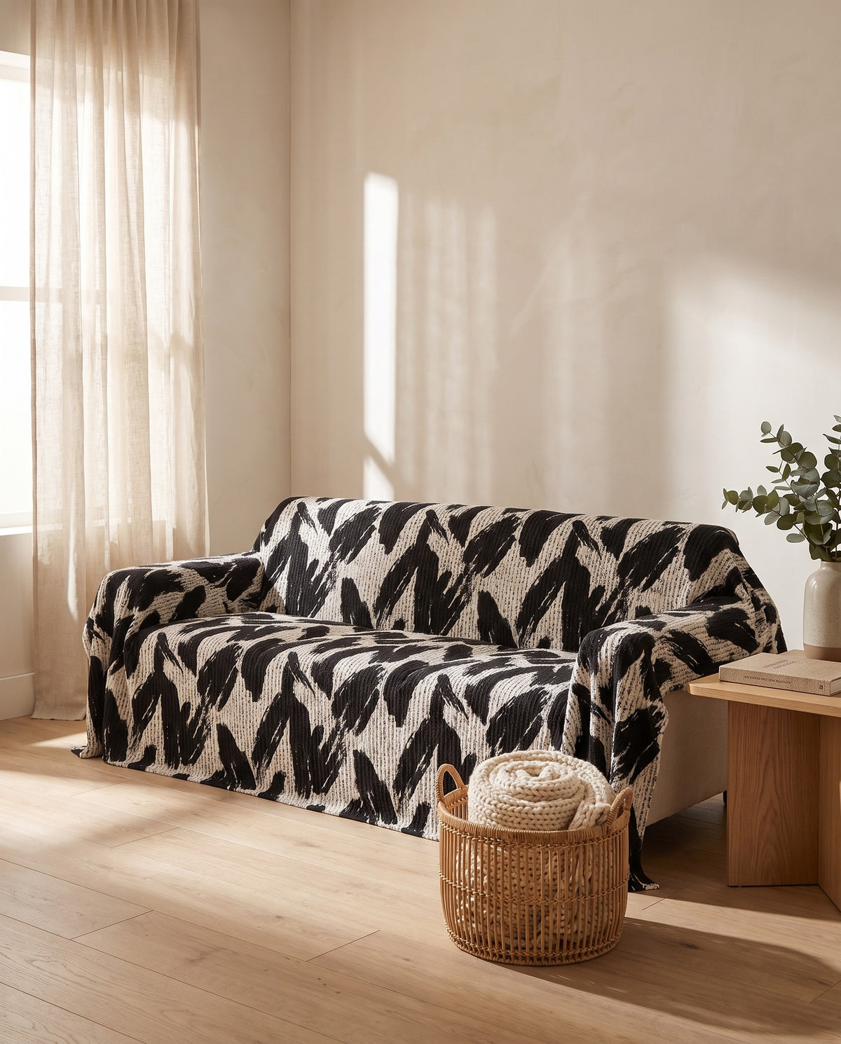 Monochrome Chic Sofa Cover | Pet Friendly, 71-165in