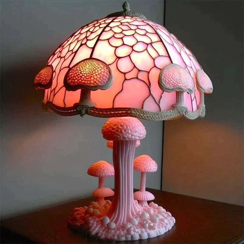 Mosaic Table Lamp in Glass and Resin with Warm Light in Eight Designs, view 7