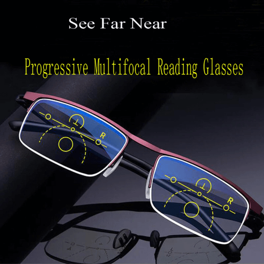 Multifocal Reading Glasses with Blue Light Filter and Metal Frame, view 3