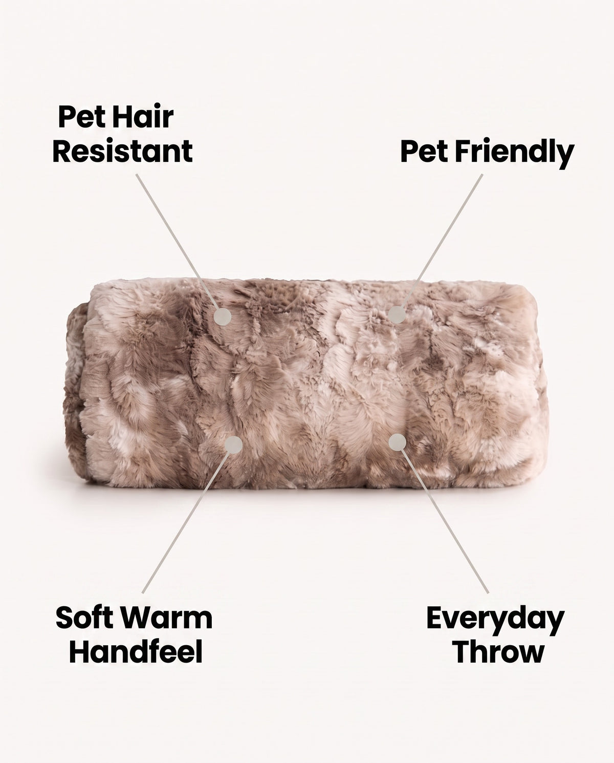 Natural Fleece Blanket | Pet Hair Resistant, 50-60in
