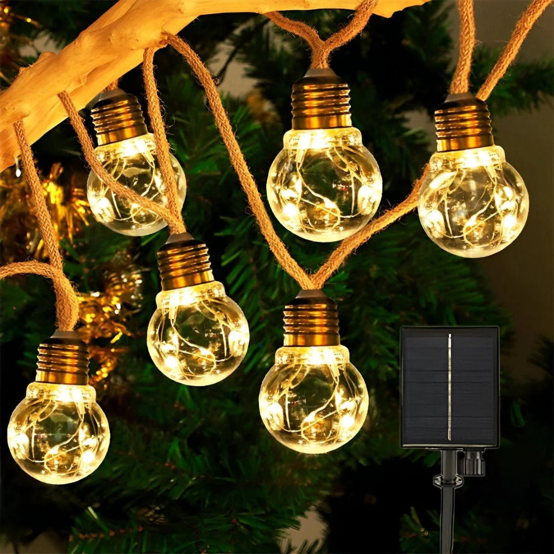 Hemp Rope Solar String Lights