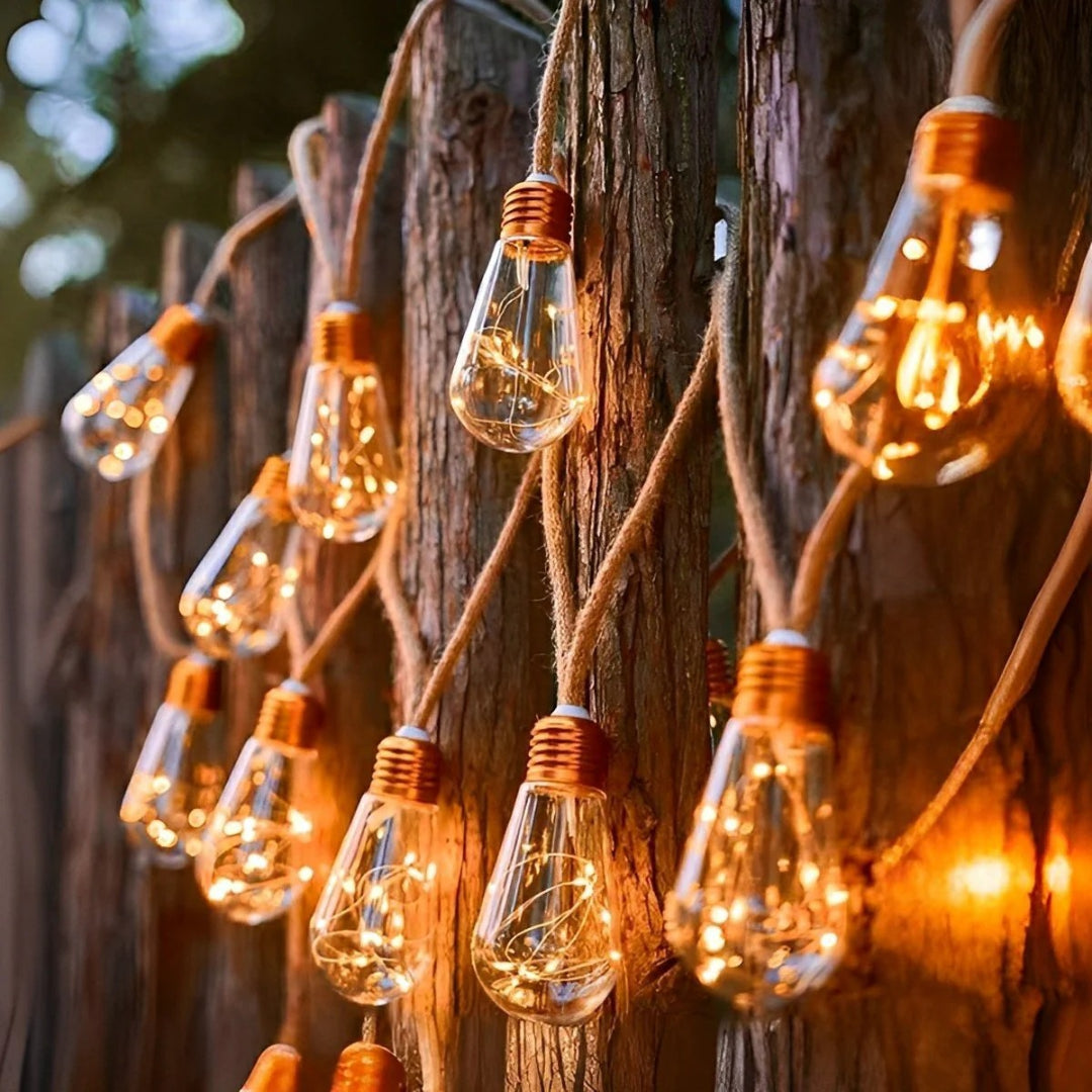 Hemp Rope Solar String Lights