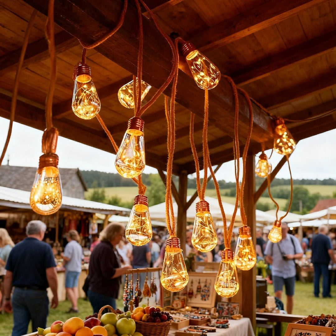 Hemp Rope Solar String Lights