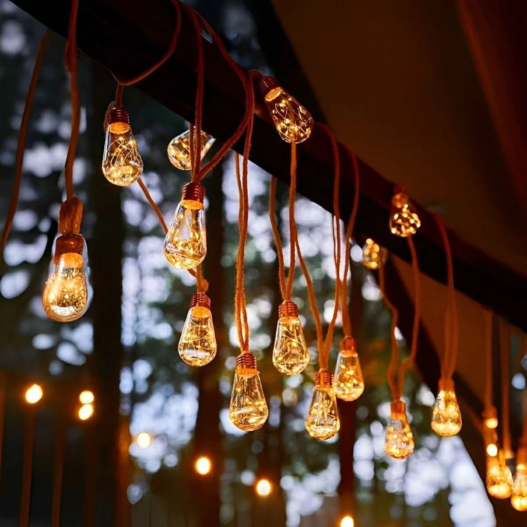 Hemp Rope Solar String Lights