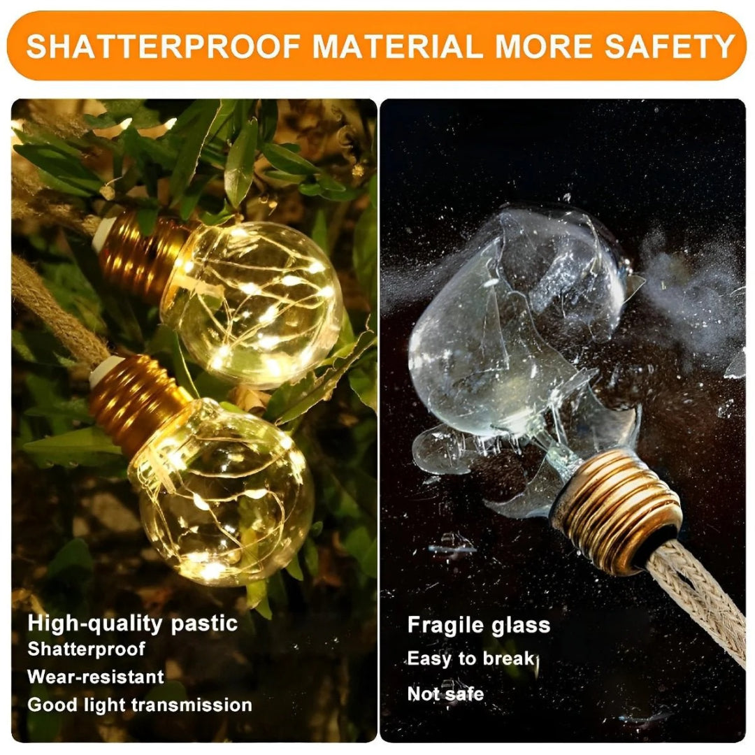 Hemp Rope Solar String Lights